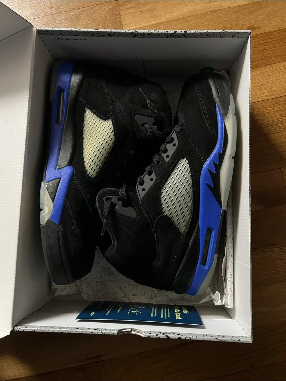 Jordan Black and Blue High-Top Sneakers